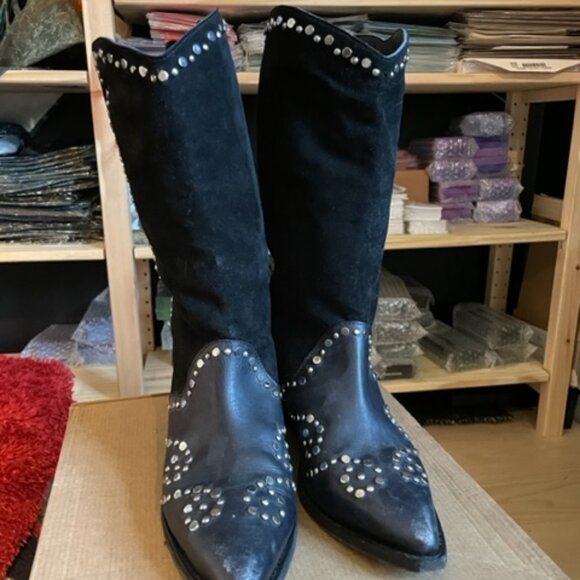 FREE PEOPLE Joelton Studded Western Boots size EU 38.5 / US 8 - Picture 7 of 15